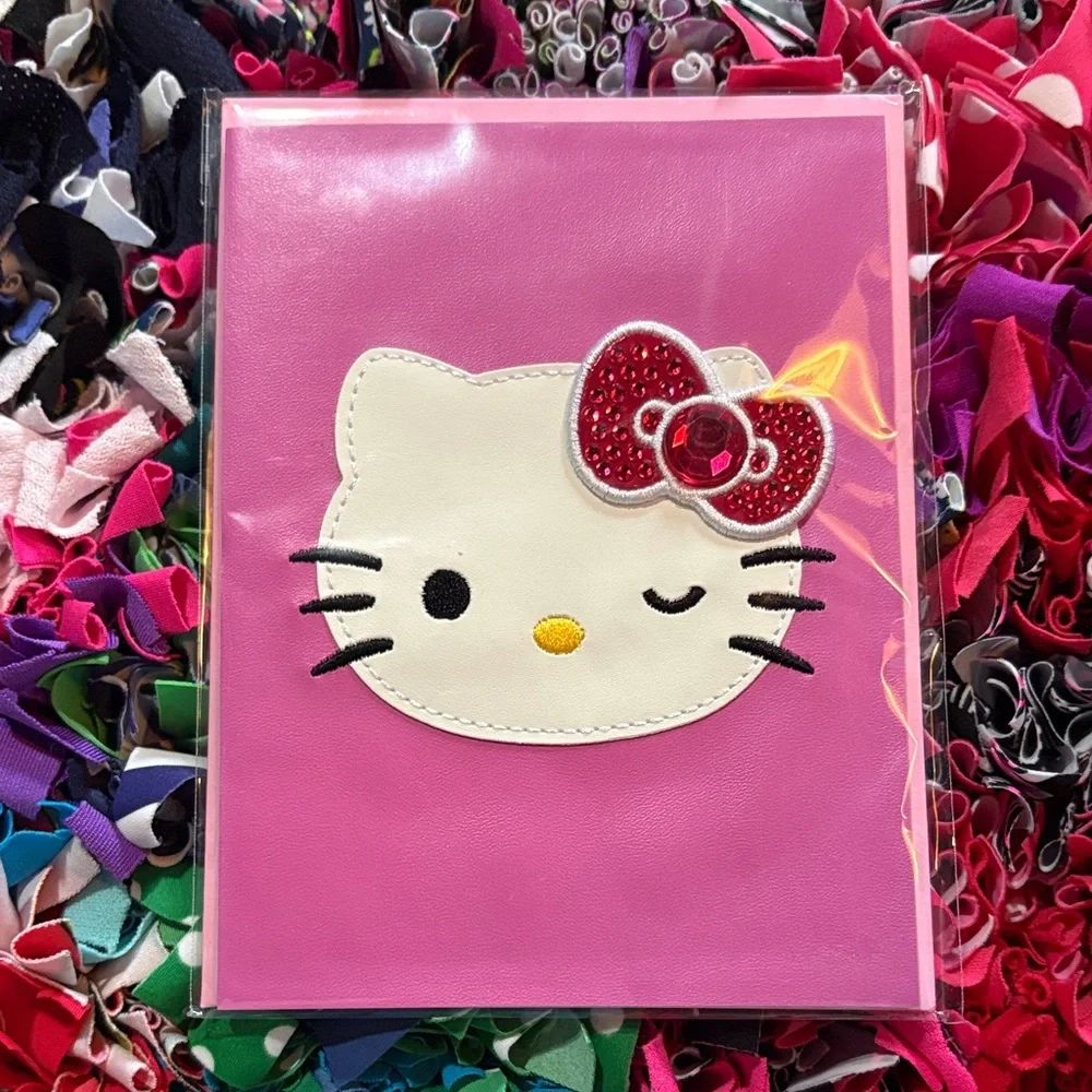 🆕American Greetings-Papersong “Hello Kitty” Faux Leather 3D Birthday Card